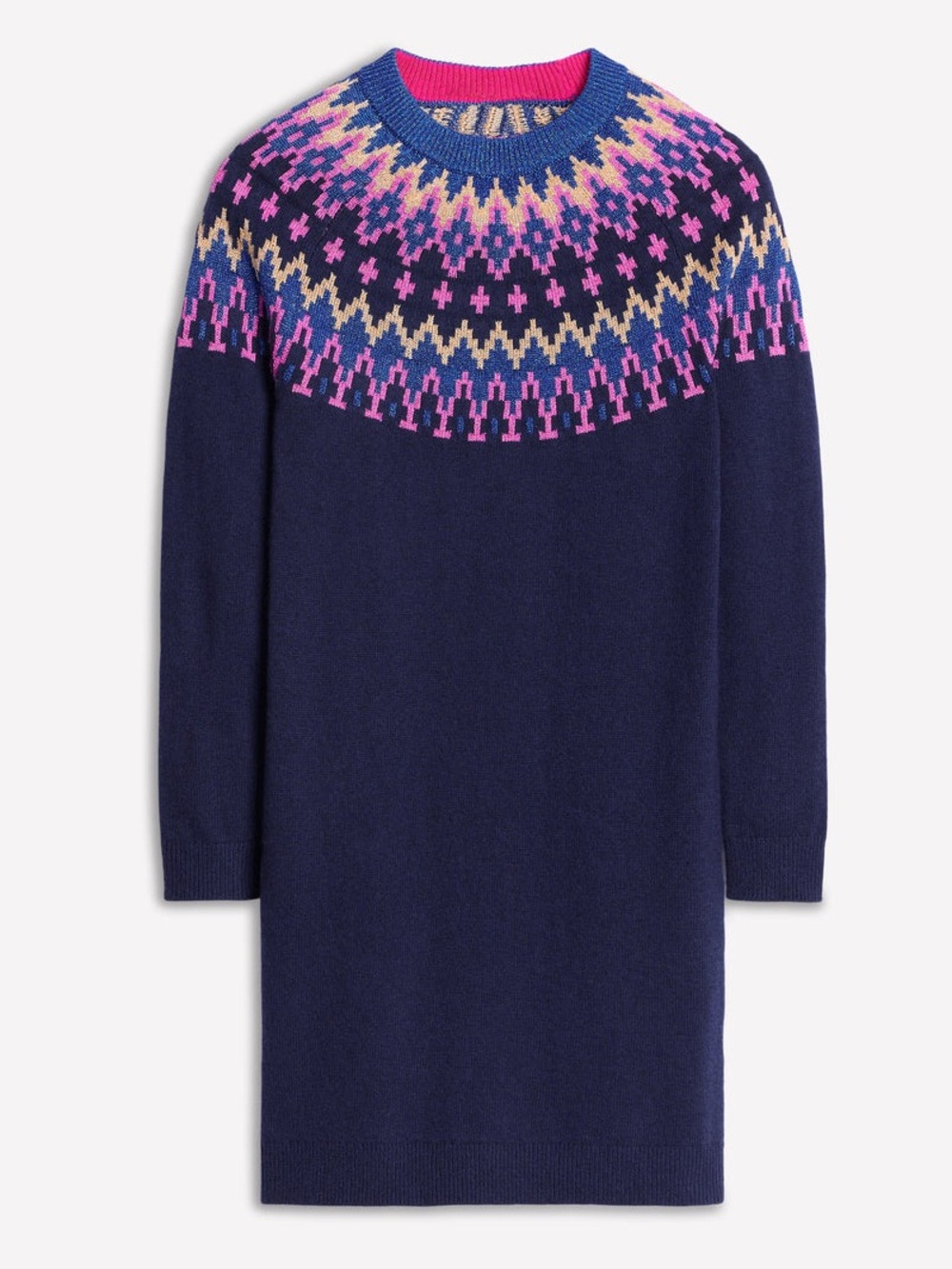 NWT Boden Eleanor Fair Isle Dress in Navy - Picture 5 of 13
